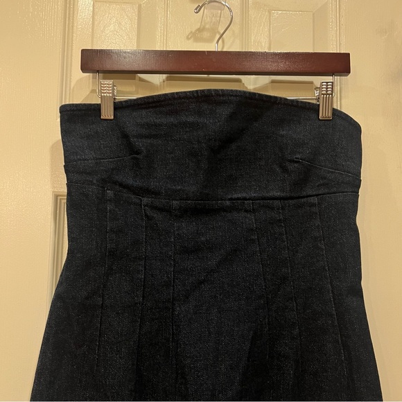 Vintage Y2K Betsey Johnson New York Denim Strapless Midi Dress